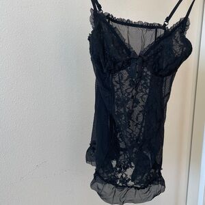 DKNYC Black Lace Chemise